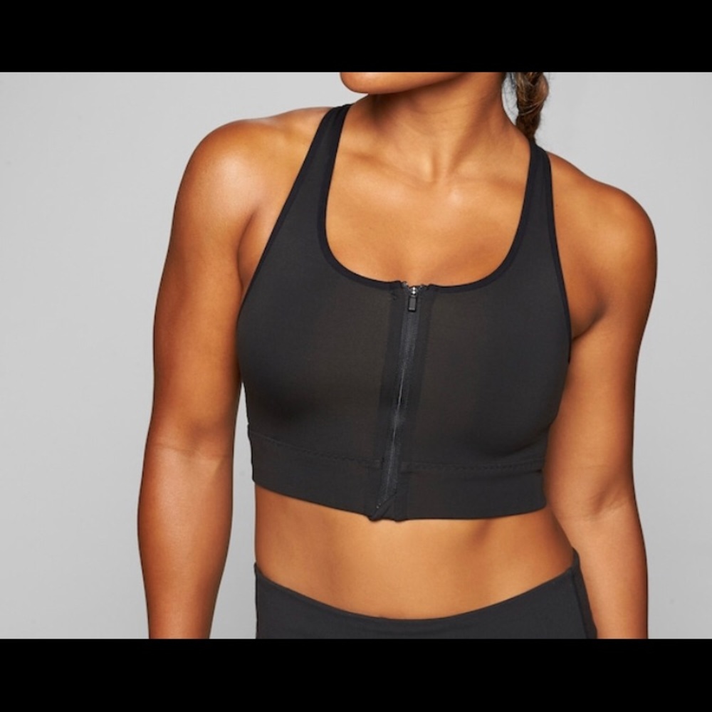 Athleta front zip stealth bra black XS NWT - Picture 4 of 8